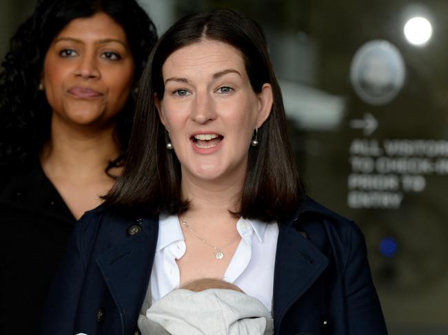 Greens deputy leader Ellen Sandell spoke to parliament about protecting breastfeeding. Picture: Andrew Henshaw