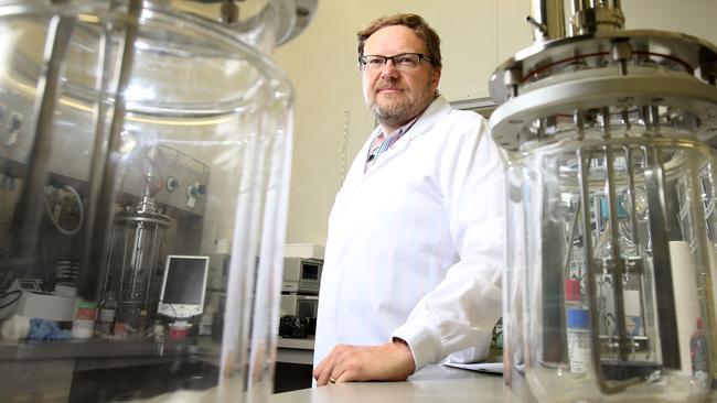 Les Tillack, CEO of Luina Bio, at their facilities in Brisbane’s Darra. AAP Image/Steve Pohlner