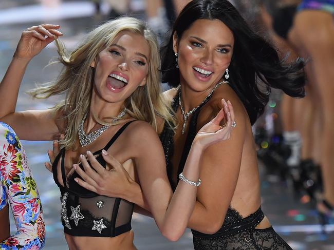 Elsa Hosk and Adriana Lima. Picture: AFP