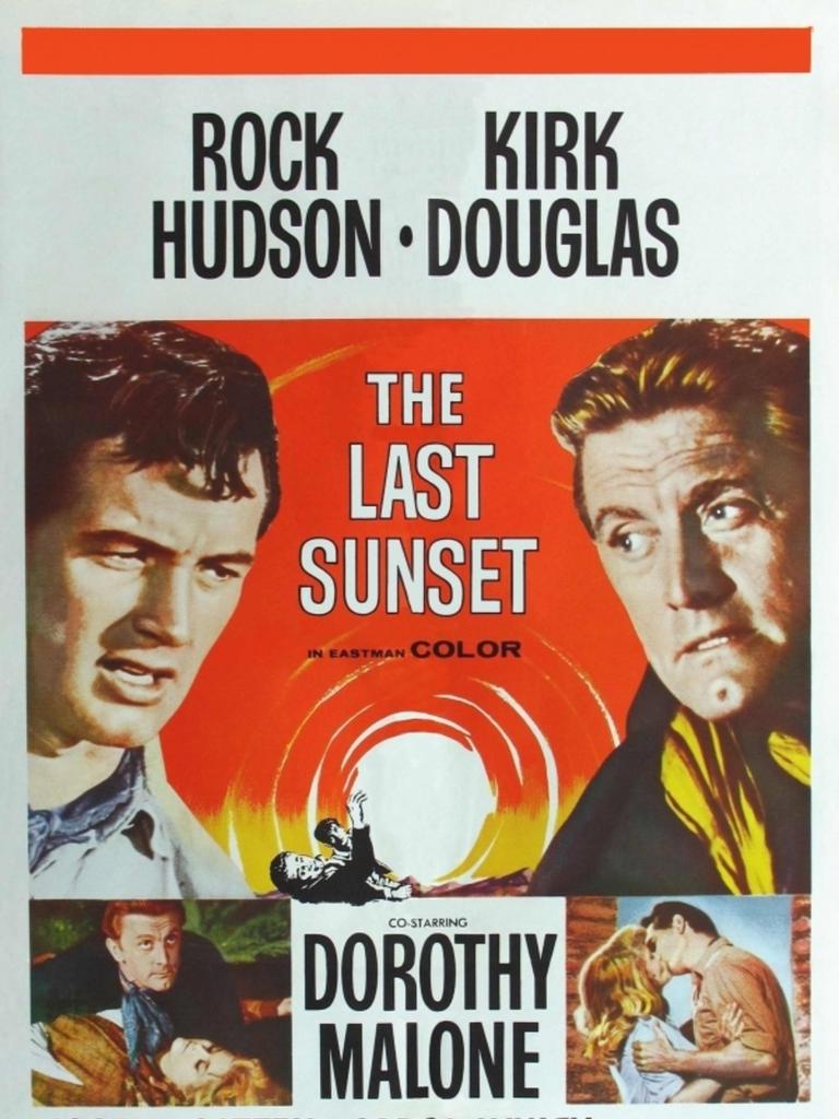 A poster for the 1961 film ‘The Last Sunset’, starring Rock Hudson and Kirk Douglas. Picture: Supplied