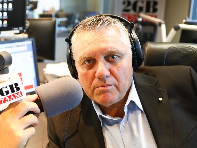 15/09/16 Ray Hadley 2GB talk back radio host in his studio in Pyrmont .Picture Renee Nowytarger / The Australian