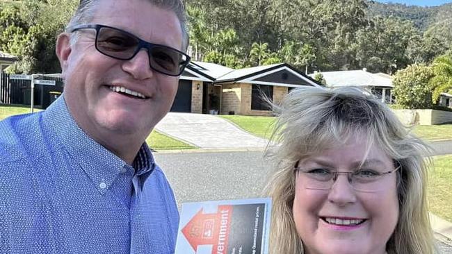 LNP MPs Trevor Watts and Ann Leahy door knocking near the Constantia Cres, Frenchville home where a man allegedly stabbed his wife on Sunday, September 3.