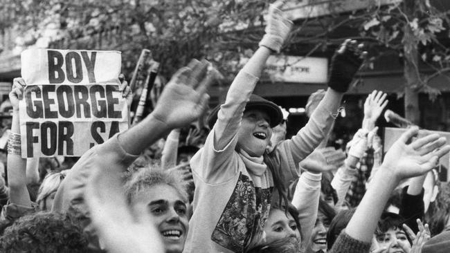 Fans went wild for the Culture Club visit to Adelaide in 1984.