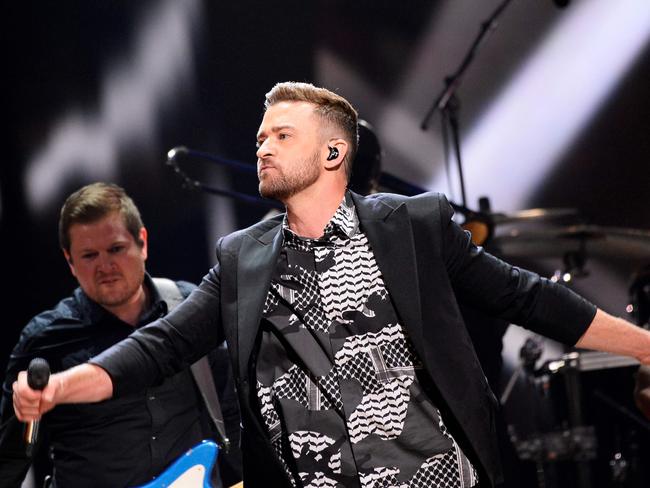 SexyBack. Justin Timberlakeat Eurovision. Picture: AFP