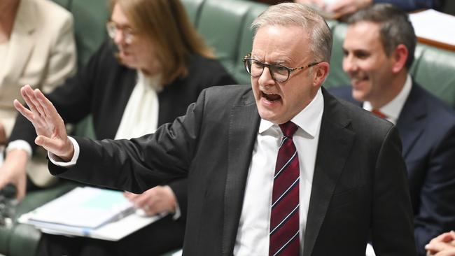 Prime Minister Anthony Albanese during question time on Wednesday hinted that there would be an announcement on Senator Payne’s future soon. Picture: NewsWire / Martin Ollman