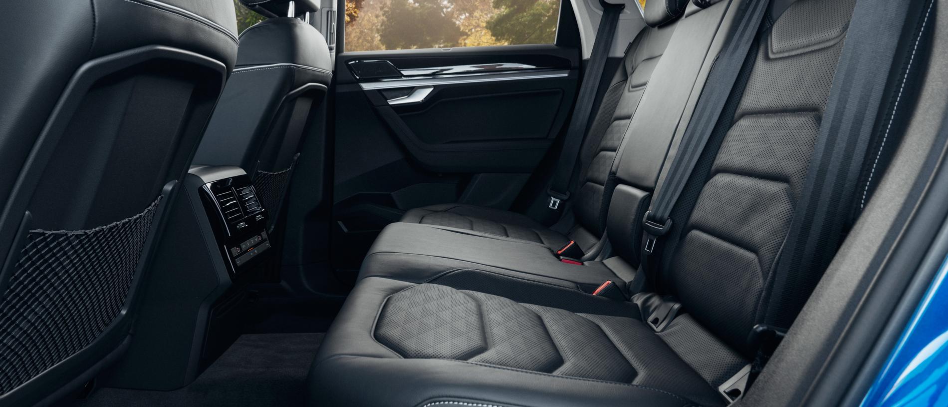 Premium feel: Comfortable space for three in the rear … but most rivals are seven-seaters.