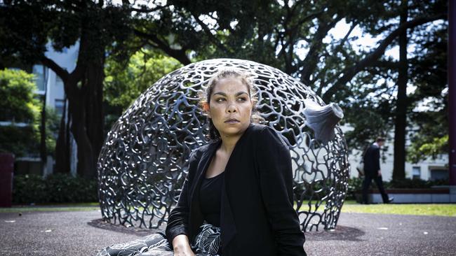 25/2/19: Angeline Penrith at Redfern Park in Sydney. Story is about ParentsNext, which forces Mums like her into doing various activities to get their money., John Feder/The Australian.