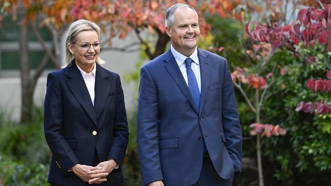 Opposition Leader Sussan Ley and her deputy, Ted O'Brien, at Parliament House in Canberra. Picture: NewsWire / Martin Ollman
