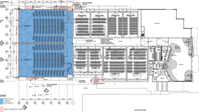 Seating  plan for Hoyts Erina extension.