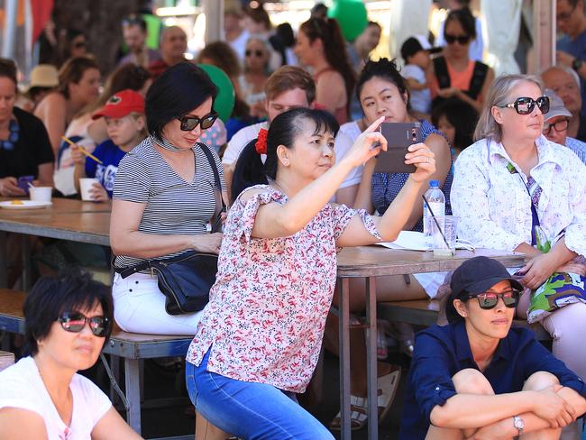 The crowd watching Angklung perform at The Spot Festival