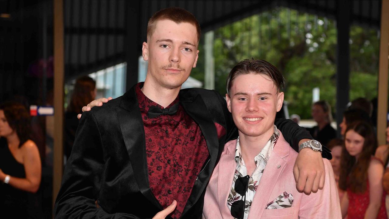 Jordyn and Noa at Caloundra State High School formal. Picture: Patrick Woods.