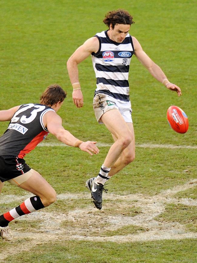 Matthew Scarlett and that clever toe-poke to Gary Ablett Jr that broke the hearts of Saints fans in 2009.