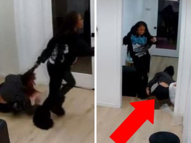 A hairstylist is facing criminal charges after posting a shocking video that shows her dragging a 15-year-old client across the salon floor due to a dispute over a $150 bill ($238 AUD). Picture: FOX5