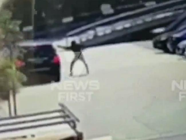 An assassin shoots dead former Comancheros boss Mahmoud "Mick" Hawi in Rockdale. Picture: Seven News.