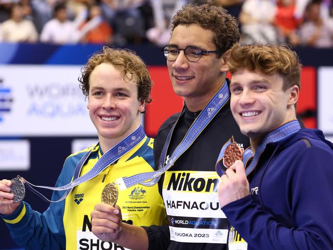 Ahmed Hafnaoui from Tunisia shocked the world when he won gold at the Tokyo Olympics. Picture: Clive Rose/Getty Images.