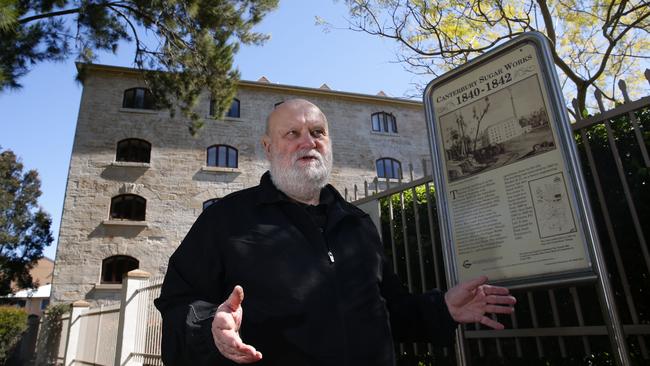 Historian Colin Beacroft outside the Canterbury Sugar Works building. Picture: Craig Wilson