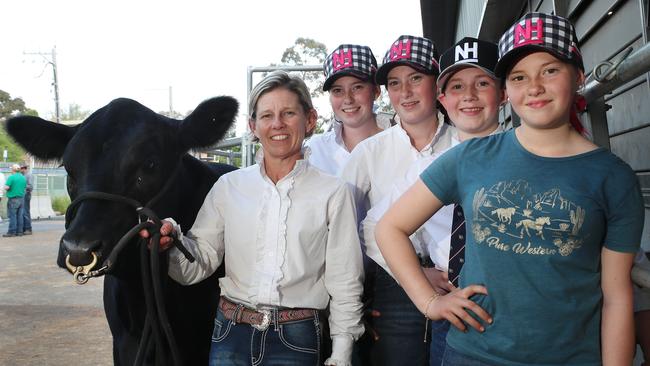 L-R: Natalie Hann from Lucindale in South Australia with her children, twins Emily and Maddison, 15, Austin 11, Charlotte, 13.