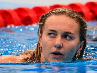 TOKYO, JAPAN - JULY 28, 2021: Australian swimmer Ariarne Titmus is seen during the ladies' 200m freestyle final at Tokyo Aquatics Centre during the 2020 Summer Olympic Games. Titmus took gold. Sergei Bobylev/TASS (Photo by Sergei BobylevTASS via Getty Images)