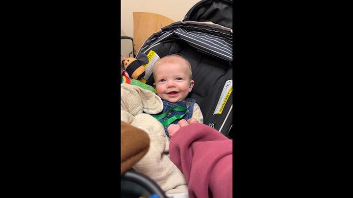 The heartwarming moment baby hears parents for the first time