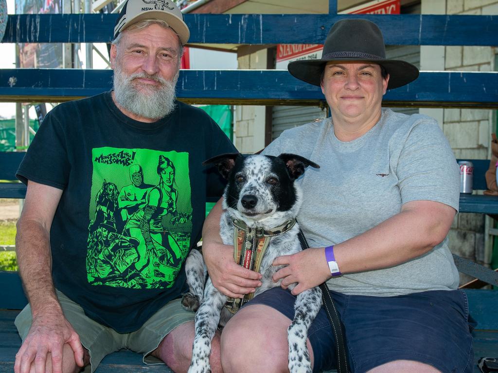 All the way from the northside of Brisbane, Wynnum residents Stephen and Belinda Warrilow with juddy. Picture: Cath Piltz