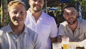 NRL Sharks recruit Lachlan Miller (L) and Chris Watkins (R) have been mates from Sawtell for years.