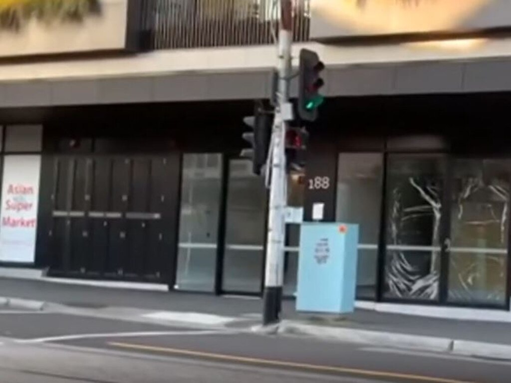 Josh Frydenberg banners taken off. Picture: Sky News