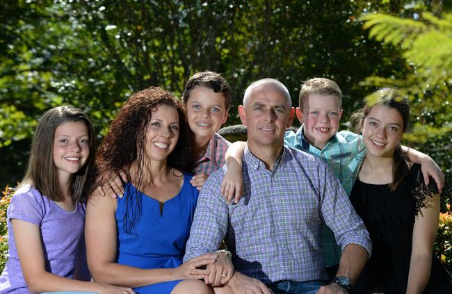 Camden MP Chris Patterson with his family, wife Vicki and children Sophie, Thomas, Matthew and Amelia in 2015.