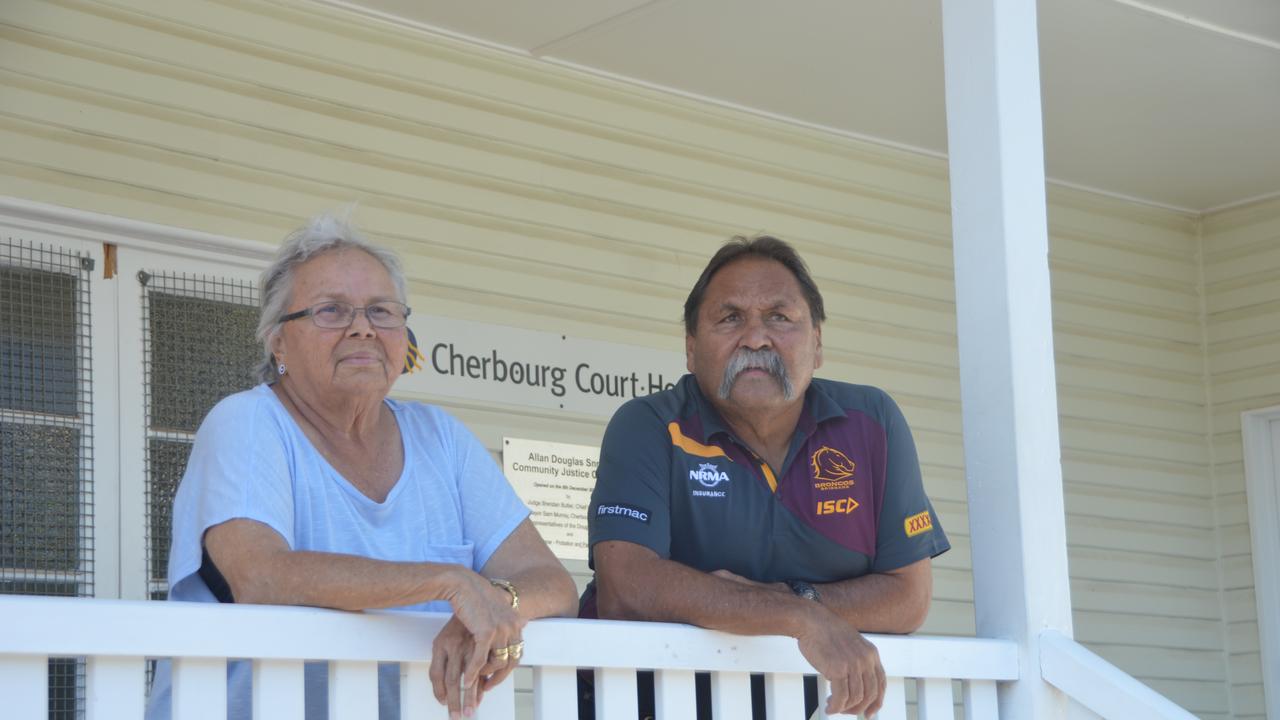 Cherbourg elders Lillian Gray and Bevan Costello.