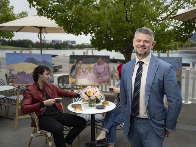 CANBERRA, AUSTRALIA.VOVEMBER 21, 2023: National Gallery of Australia DirectorNick Mitzevich at the launch of the 2024 winter exhibition, French Post-Impressionist artist Paul Gauguin at West Kiosk in Canberra. Picture: Martin Ollman