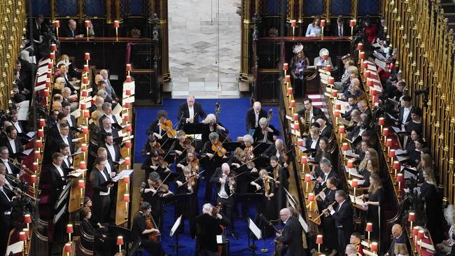 Musicians inside Westminster Abbey. Picture: Getty Images