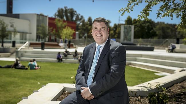 Playford Council mayor Glenn at the Playford Plaza redevelopment.