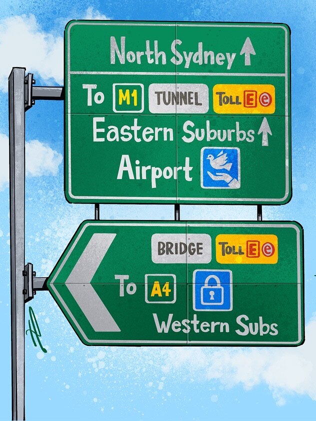 Sydney is split into two cities when it comes to Covid restrictions. Picture: Terry Pontikos