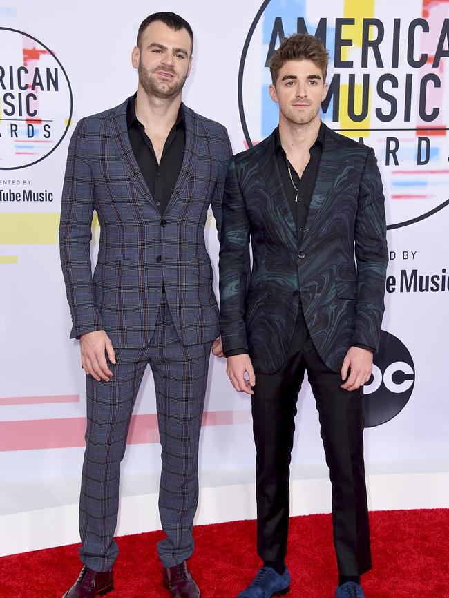 Alex Pall and Andrew Taggart of The Chainsmokers. Picture: AP