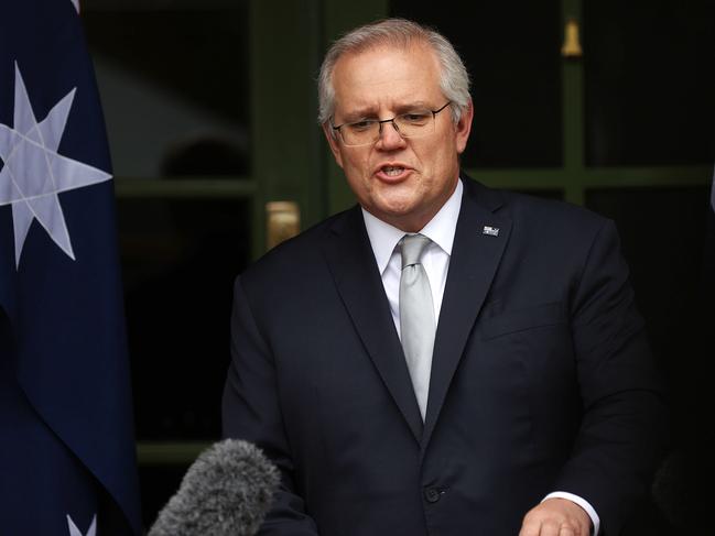 CANBERRA, AUSTRALIA - NewsWire Photos JULY 28, 2021: Prime Minister Scott Morrison during a press conference at The Lodge in Canberra.Picture: NCA NewsWire / Gary Ramage