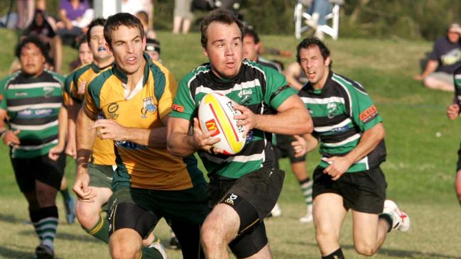 2008 Rugby Union grand final between Surfers Paradise and PBC. PBC player Tom Williams with ball