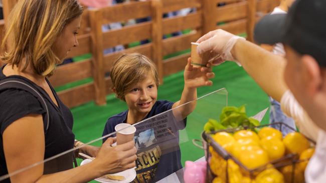 Kids can sample fresh produce at the Woolworths Pavilion. Picture: Supplied