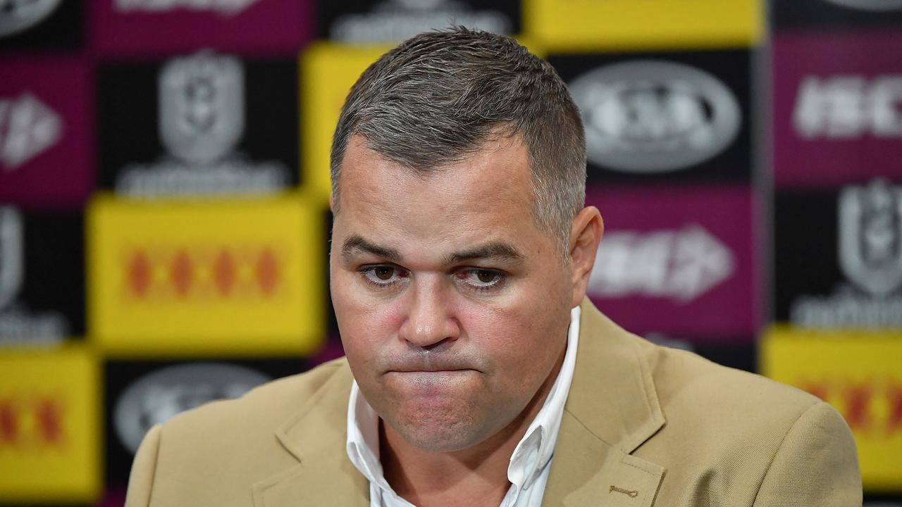 Things didn’t end well for Seibold in Brisbane. Picture: AAP Image/Darren England