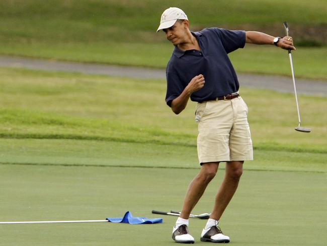 Trump was critical of his presidential predecessor, Barack Obama’s golfing habits. Picture: AP