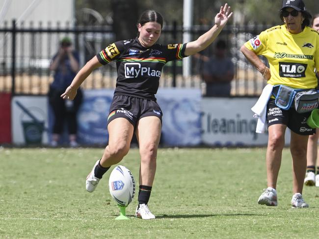 CANBERRA, AUSTRALIA, NewsWire Photos. MARCH 9, 2024: Westpac Tarsha Gale Cup - NSWRL Junior Reps Round Six Canberra Raiders vs Penrith Panthers at Raiders Belconnen in Canberra. Picture: NCA NewsWire / Martin Ollman