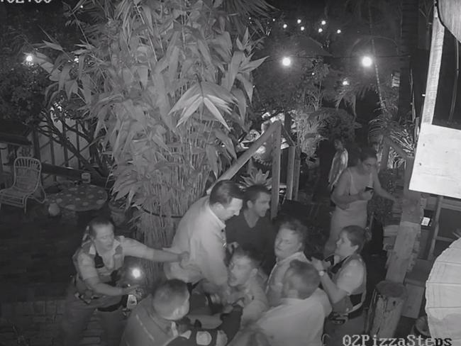 CCTV of Tom Starling getting punched at Shady Palms in late 2020.