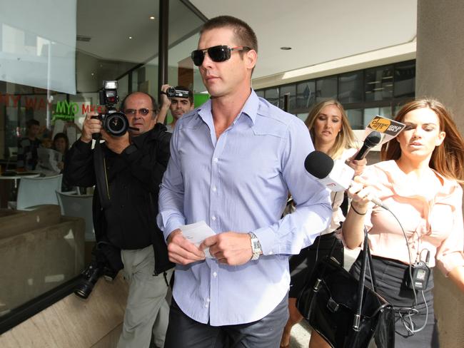 Cousins leaving the Central Law Courts in Perth, where he faced charges of possessing drugs with an intent to sell, in 2012.