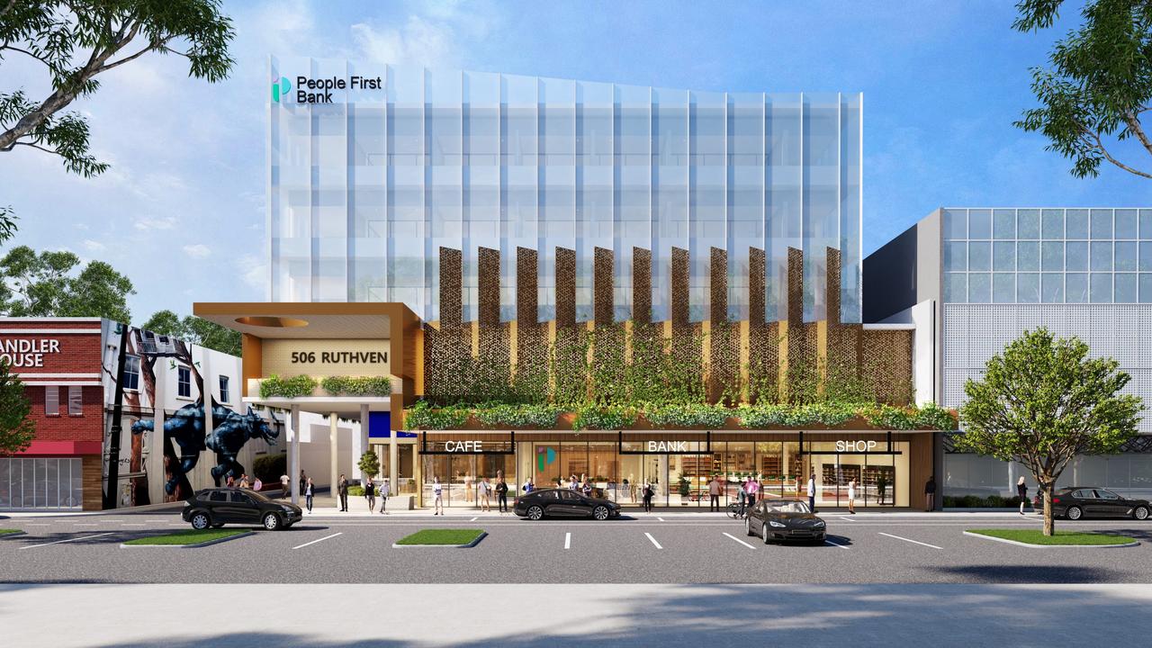 Artist's impression of the new People First Bank office on 502 Ruthven St, Toowoomba. Picture: Supplied