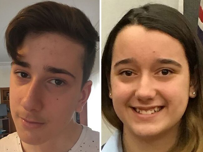 A supplied image obtained Saturday, July 7, 2018 of Jack, 15, and Jennifer Edwards, 13. The grieving mother of murdered schoolchildren Jack and Jennifer Edwards has released images of her teenage son and daughter shot dead by their father on Thursday in West Pennant Hills. Picture: Supplied