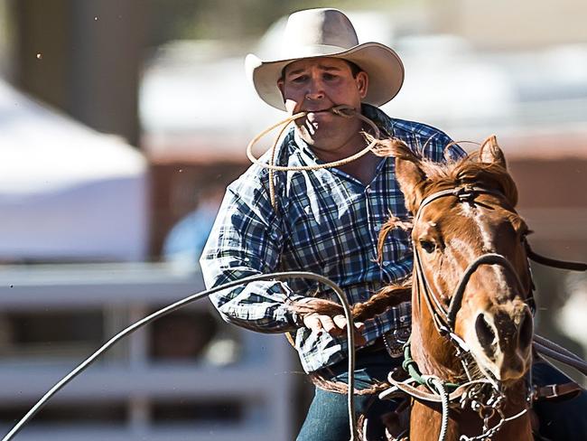 WINNER: Warwick rider Wade Eastwell shows his style in the Mt Isa Rodeo.