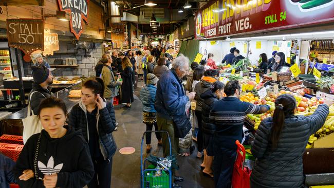 Crowds at Adelaide Central Market in 2020. Picture: Brenton Edwards