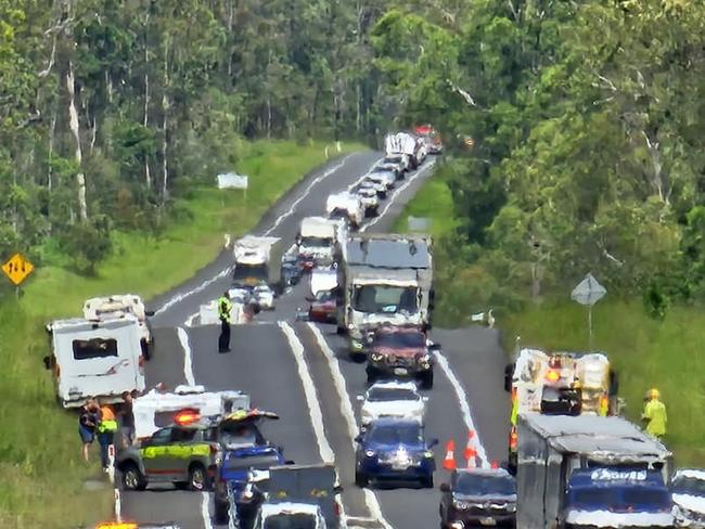 A multi-vehicle crash on the Bruce Hwy on Easter Monday has left traffic at a standstill with motorists urged to avoid the area. Photo: Rachel Perry