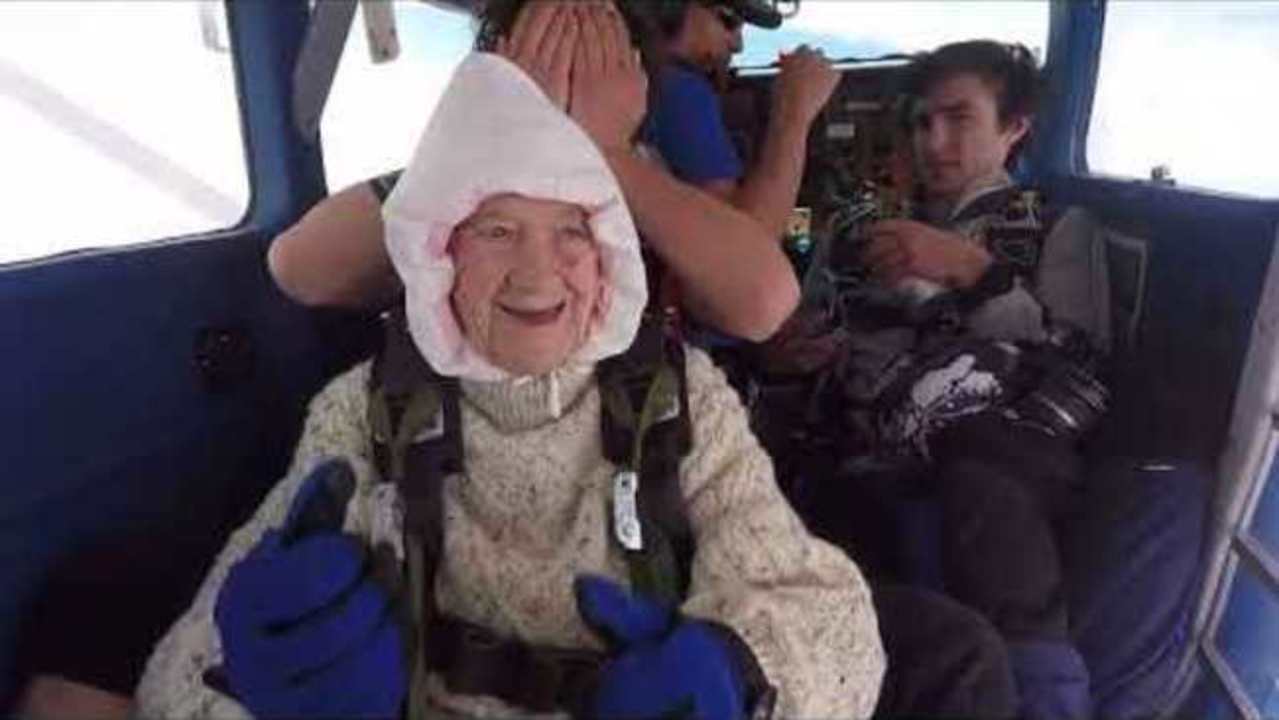 Incredible 102-Year-Old Grandma Skydives to Raise Funds For Motor Neuron Disease