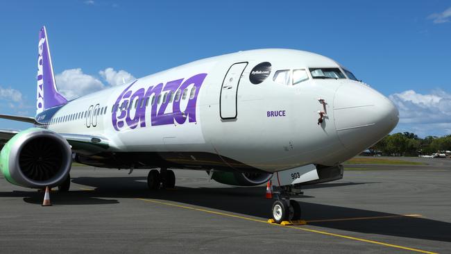 Grounded Bonza planes at Sunshine Coast airport on Tuesday morning. Picture Lachie Millard