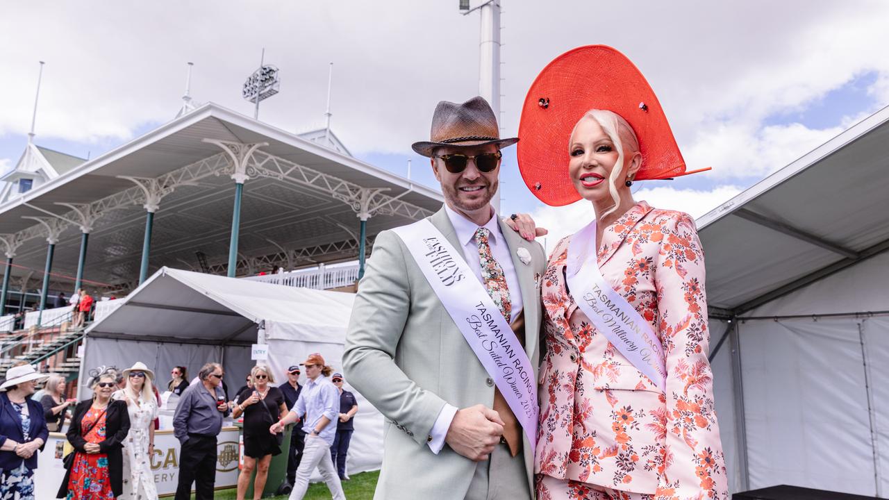 Entrants of Fashions on the field at the Hobart Cup, Kathryn and Robert Lee. Picture: Linda Higginson