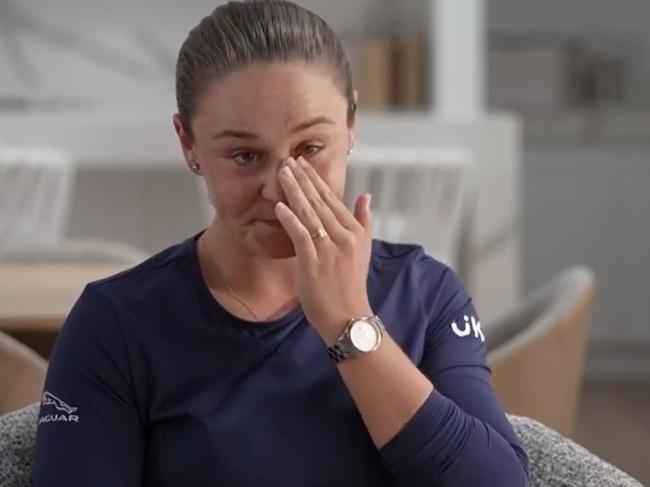 Ash Barty during her retirement announcement. Picture: Instagram